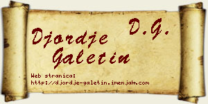 Đorđe Galetin vizit kartica